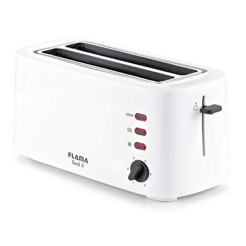 Tostador Flama 948FL - 1630W, 2 Ranuras largas, 6 Ajustes, Blanco