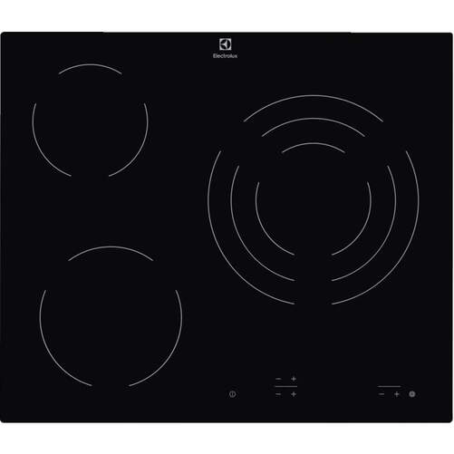 Placa Vitrocerámica Electrolux EHF6232IOK - 60cm, 3 Zonas (1 Triple Anillo), 5700W, Negra