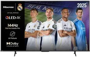 TV Hisense 65" QLED 65E7Q Pro - 4K Ultra HD, Smart TV, 144 Hz, 20 W RMS, HDR10+