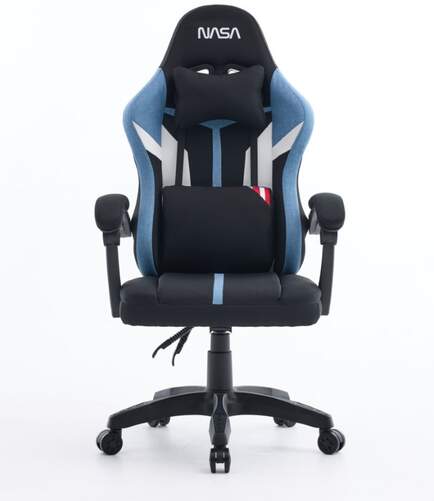 Silla Gaming Nasa Saturn Pro Negro/azul - Ajustable en altura y reposabrazos, espuma alta densidad
