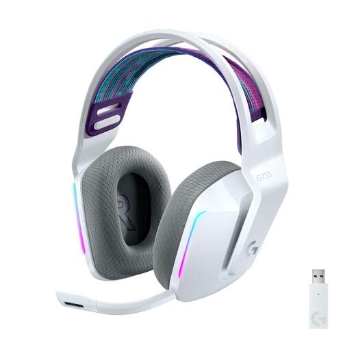 Auriculares diadema Logitech G733 Blanco - Inal&aacute;mbrico, Blue VO!CE, DTS HeadphoneX 2.0