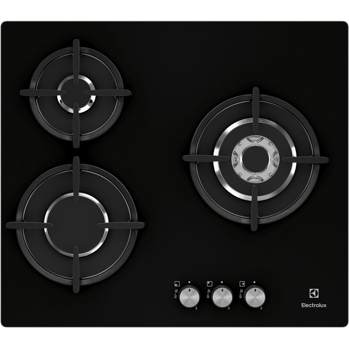 Placa Gas Natural Electrolux EGT6633NOK - 3 Fuegos (1 Wok + Extra Rápido), Autoencendido