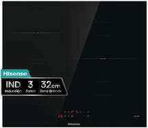 Placa Inducción Hisense HI6321BSCE - 3 Zonas, Zona Grande 32 cm, Power Boost, 7100 W, Negro