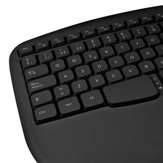 TECLADO PHOENIX K201 ERGONOMICO INALAMBRICO NEGRO