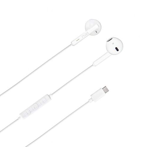 Auriculares DCU Stereo - USB Tipo C, blanco
