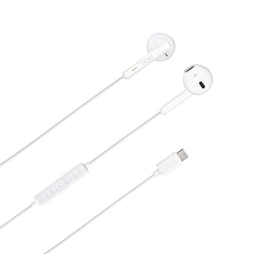 Auriculares DCU Stereo - USB Tipo C, blanco