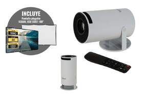 Proyector mini iggual ANSI - 720p, Wi-Fi y Bluetooth 5,0, 120 lúmenes, HDMI, blanco