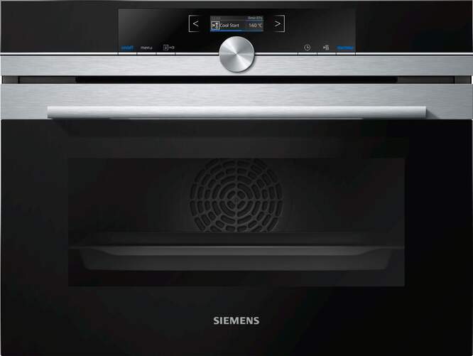 Horno compacto Siemens CB675GBS3 - A+, Pirolítico, 13 Funciones, CookControl 10 Recetas, CoolStart