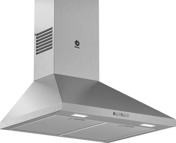Campana decorativa 3BC666MX - A, 60cm, Extracción máx 570m3/h, 3 Potencias, LED, Inox