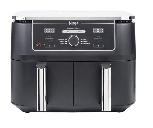 Freidora Aire Ninja AF400EU - 2470W, Doble Compartimento (9.5 litros), 6 Funciones, Digital, Negra