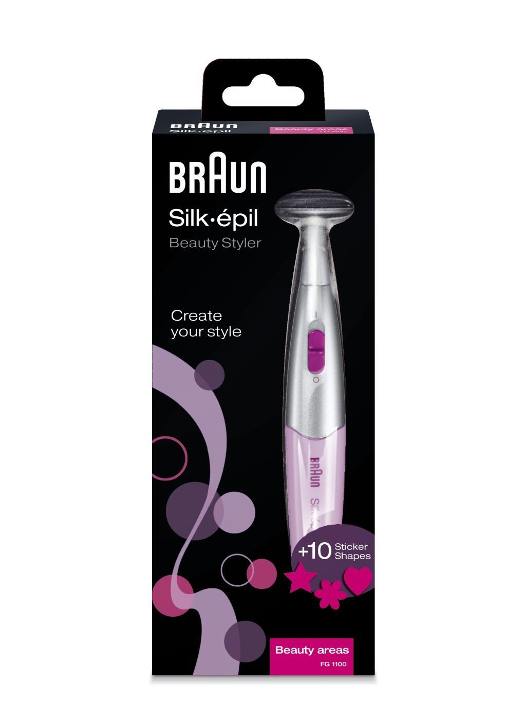 Braun Silkepil Styler 1100 depiladora electrica con 2 cabezales y peines recorte fg finish perfiladora femenina fg1100