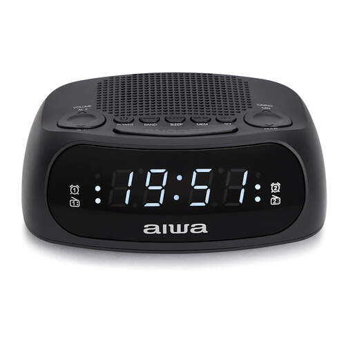 Radio reloj Aiwa CR-09J - Radio AM/FM/PLL, Alarma doble, 2 pilas AAA