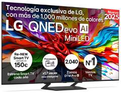 TV LG 55" QNED Evo 55QNED93A6A - 4K Ultra HD, MiniLED, WebOS 25, Dolby Atmos 40W, HDR10