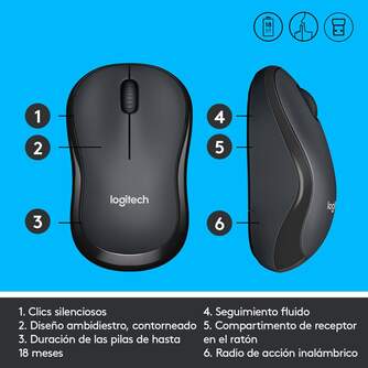 RATON OPTICO LOGITECH M220 SILENT WIRELESS NEGRO