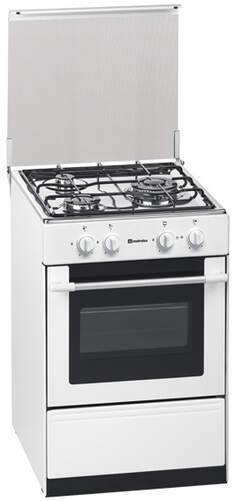 Cocina de Gas Butano MEIRELES G1530 DV X - 3 Fuegos (1 Triple) y Horno gas con grill, Inox