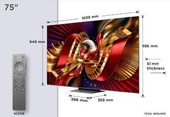 TV TCL 75%%%quot; 75C8L UHD SQDMINILED GOOGLETV 144HZ B%%%amp;O