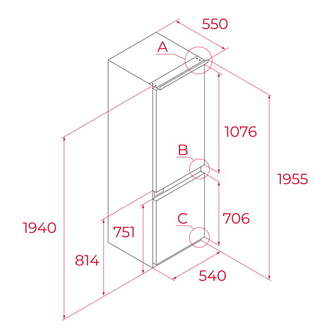 FRICOM. TEKA RBF78385FI 194x60 NF INT