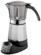 Cafetera italiana Eléctrica Delonghi Alicia EMK9 Silver - 9 tazas, 450 W, café molido, Inox y negro