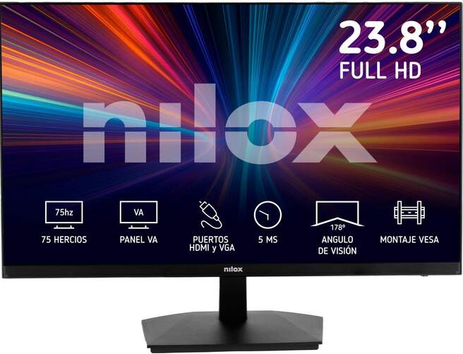 Monitor Nilox 24" NXM24FHD11 - Conexión HDMI/VGA, Tiempo Respuesta 5 ms