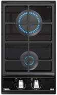 Placa Gas Butano Teka GZC 32300 XB - 2 Fuegos, 30cm, 9 Potencias, AutoEncendido, Cristal Negro
