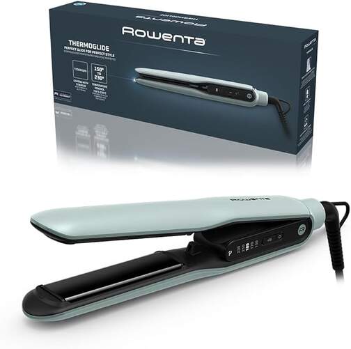 Plancha Pelo Rowenta SF5120 - Revestimiento Titanio, Iónico, Azul