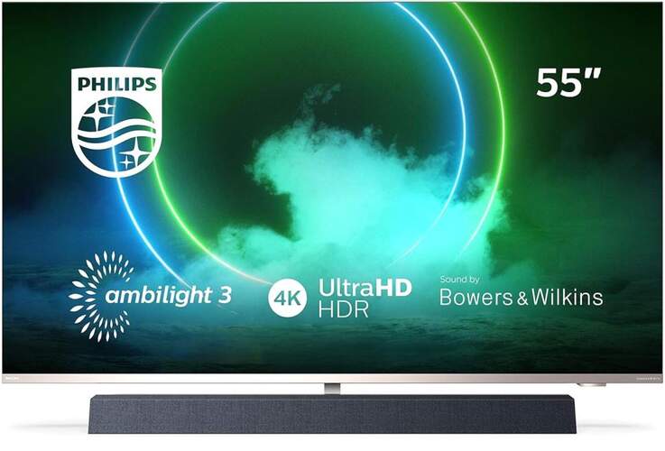 Modelo de 2020/2021 Philips Ambilight TV 55PUS9435/12 Smart TV 55 Pulgadas con Sonido de Bowers & Wilkins P5 Engine, 4K UHD, Dolby Vision∙Atmos, Android TV, HDR 10+, Control por Voz 