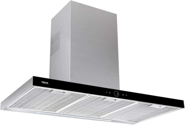 Campana decorativa Teka DLH986T - A+, 90cm, 701m3/h, 53dB, 4 Velocidades, Doble Turbina Blindada