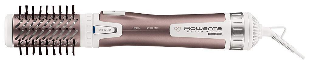 Rowenta Cepillo Brush activ premium care cf9540 de aire movimiento giratorio dos controles secado doble emisor ajustes velocidad revestimiento cashmere moldeador 1000w blanco rosa cf9540f0