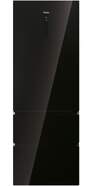 Frigor&iacute;fico Combi Haier HTW7720DNGB - 200 x 70 cm, 3 puertas, No Frost, Cristal Negro