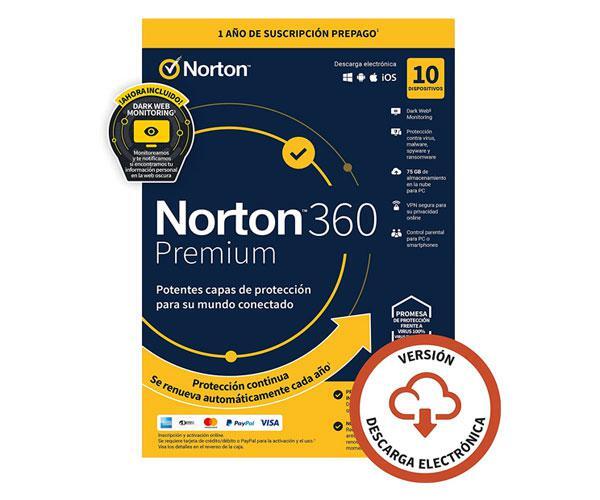 Antivirus Norton 360 Premium 1 Usuario | 75GB | Mi Electro