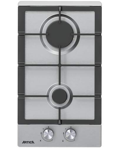 Placa Gas Artica AXG60201 - 2 Fuegos, 4000 W, Inox