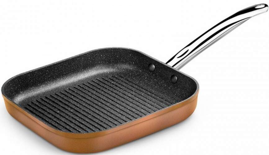 Sartén Asadora Monix Copper 740030 - Diámetro de 28 cm, de cobre, para inducción