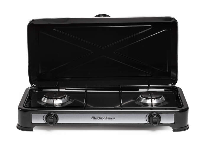 Hornillo Mechioni Minerva New 2 - 2 Fuegos, Gas GLP, Negro