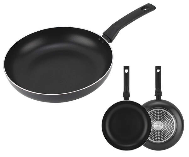Lote de Sartenes Fagor Iris - 20 cm, 26 cm, Aluminio, Negro