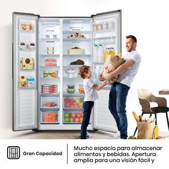 FRI. HISENSE RS677N4WCD 178x92 NF GRIS INOX DISP