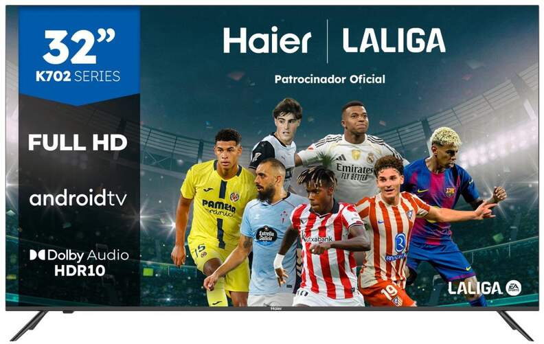 TV Haier 32" D-LED H32K702FG -  Full HD, Android TV, Chromecast, HDR10, HDMI 2.1, 16W Dolby Audio