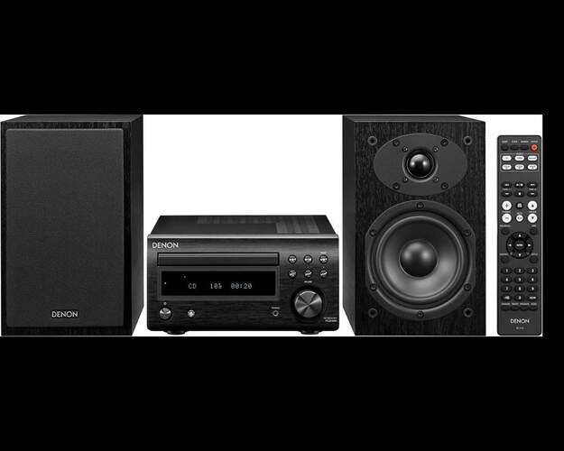 Cadena Denon D-M41 Negra - 60W, Radio FM/AM, Lector CD, Bluetooth, Sistema Hi-Fi