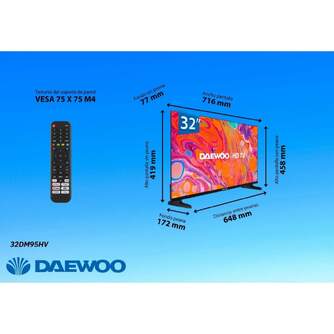 TV DAEWOO 32%%%quot; 32DM95HV HD SMART TV HDR10
