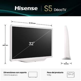 TV HISENSE 32%%%quot; 32S5Q FHD QLED SMART TV DECO