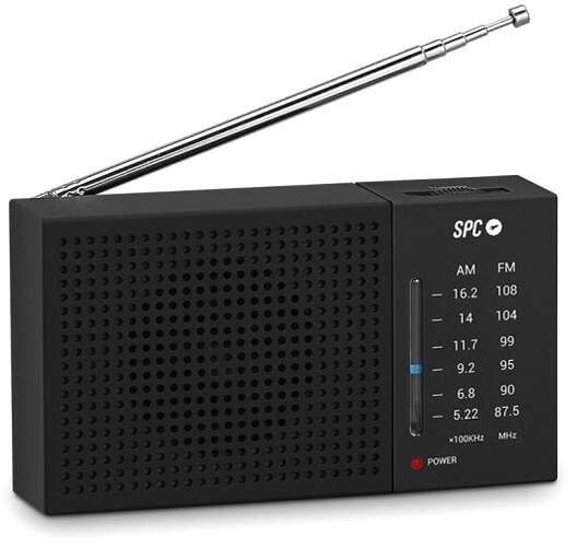 Radio portátil SPC 4584N - AM/FM, altavoz, pilas, color negro