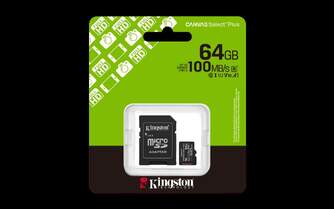 TARJ. MEM. KINGSTON CANVAS 64 GB   ADAPTADOR