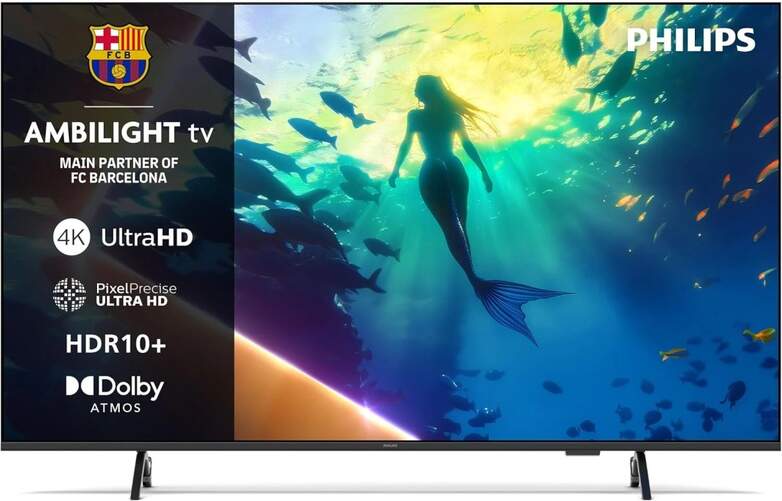 TV Philips 65" QLED 65PUS8010 - 4K Ultra HD, Ambilight, Titan OS, 60 Hz, 20 W Dolby Atmos, HDR10+
