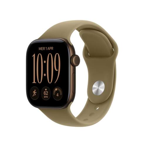 Apple Watch Series 12 GPS +Cellular - Oliva, frec. card&iacute;aca, 24 h aut. m&aacute;x, GPS, talla M/L