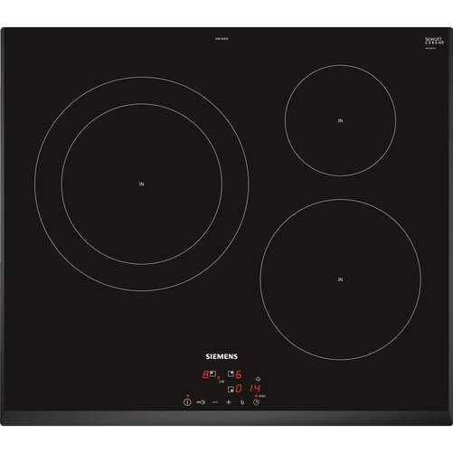 Placa Inducción Siemens EH651BJB1E - 3 Zonas (Zona 28cm), 17 Potencias, TouchControl, QuickStart