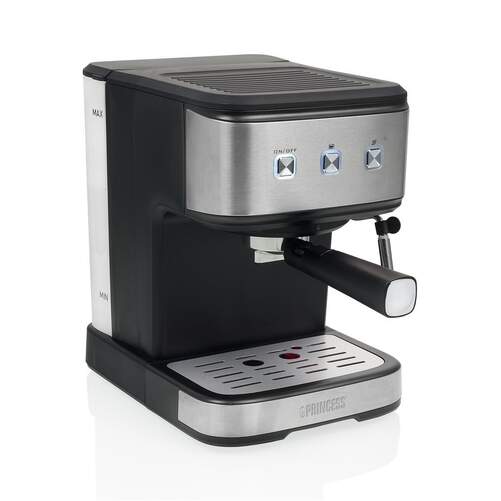 Cafetera Espresso y Cápsulas Princess 249441 - Nespresso, 20 Bar, Inox, Negro