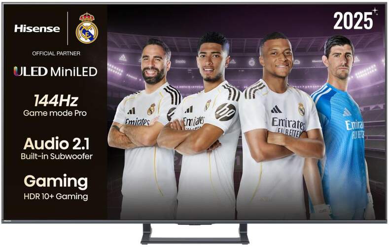 TV Hisense 75" MiniLED 75E8Q - 4K Ultra HD, VIDAA U8,5, 144 Hz, escalador 4K, 20 W, HDR10+ Adaptive