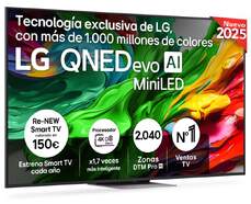 TV LG 75" QNED MiniLED 75QNED87A6B - 4K Ultra HD, ALFA8, WebOS 25, Dolby Digital 20W, HDR10
