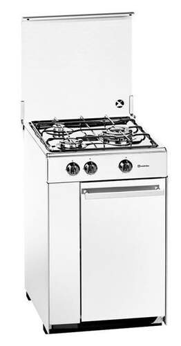 Cocina Gas Butano Meireles 5302 DV W - 3 Fuegos, 54x82cm, Portabombonas, Válvulas Seguridad