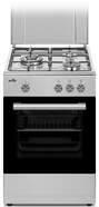 Cocina gas Butano Artica AKF50553X - 3 Fuegos, 50x56cm, Termopar Seguridad, Doble Vidrio, Inox