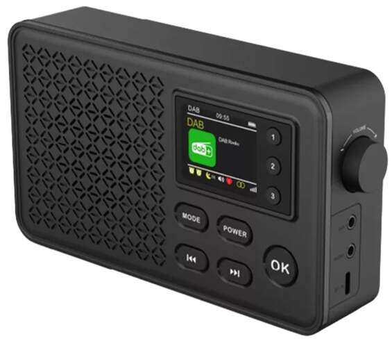 Radio de bolsillo Denver DAB-57 - Pantalla incorporada, 1900 mAh, radio DAB+ y FM